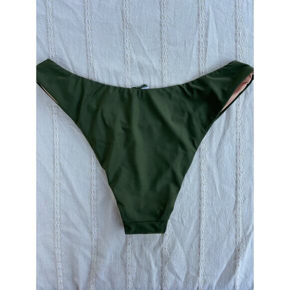 NWT J.Crew Curved-Waist Cheeky Bikini Bottom, Green, Sz S - Picture 5 of 5